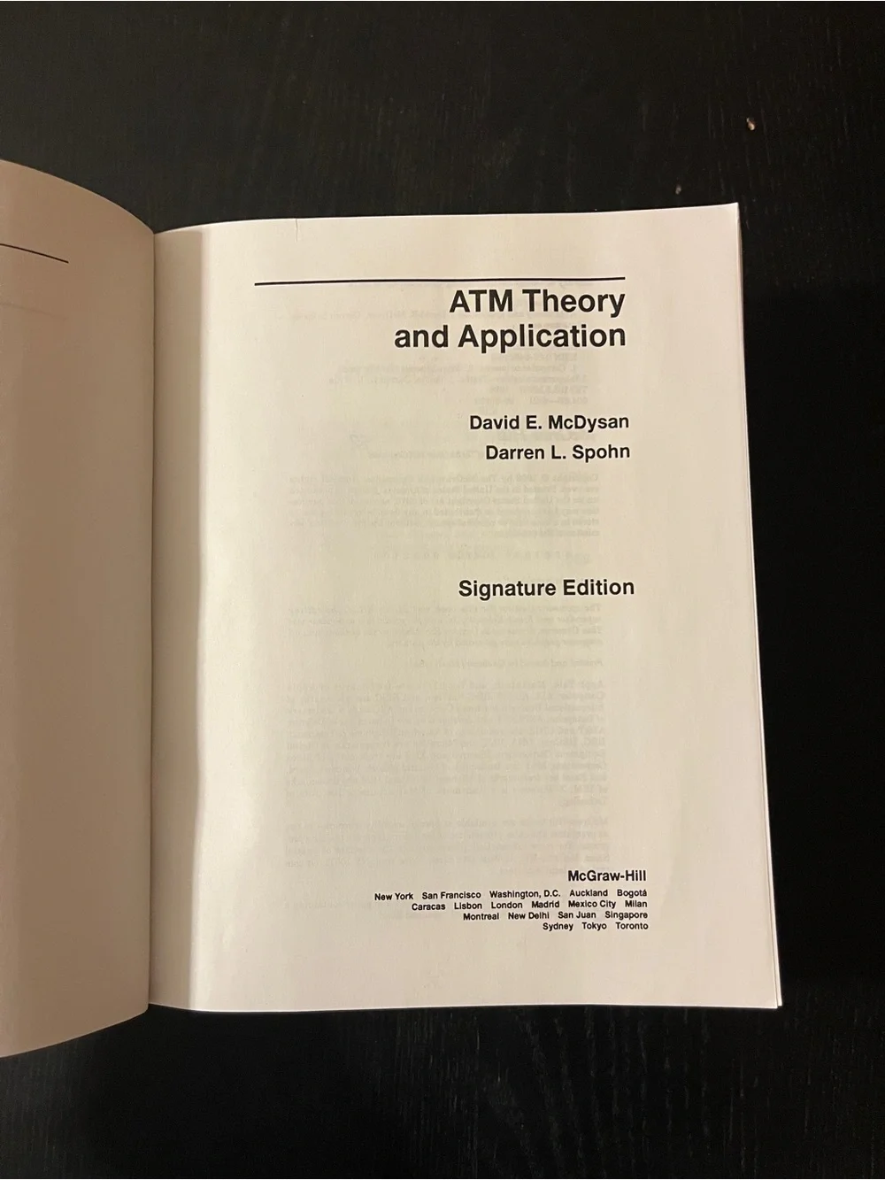 (Original $69.95) McGraw-Hill ATM Theory and Applications Book Signature Edition